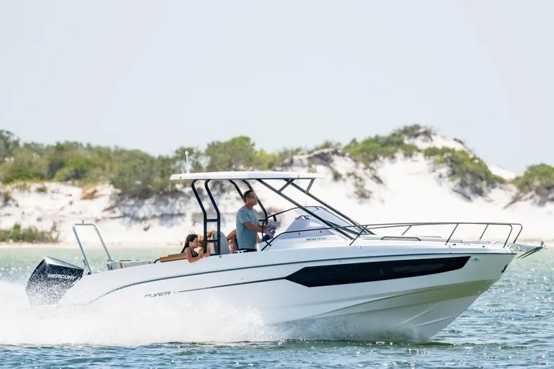 The Image of 2026 Beneteau Flyer 8 SUNdeck boat cruising on water. - 0