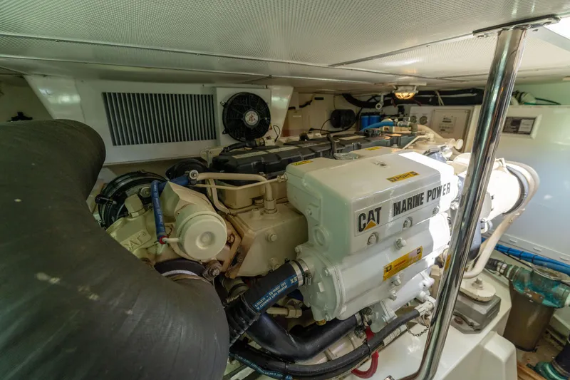 Slide: The Image of Engine room of 2008 Grand Banks 45 Eastbay SX with CAT Marine Power engine. - 57