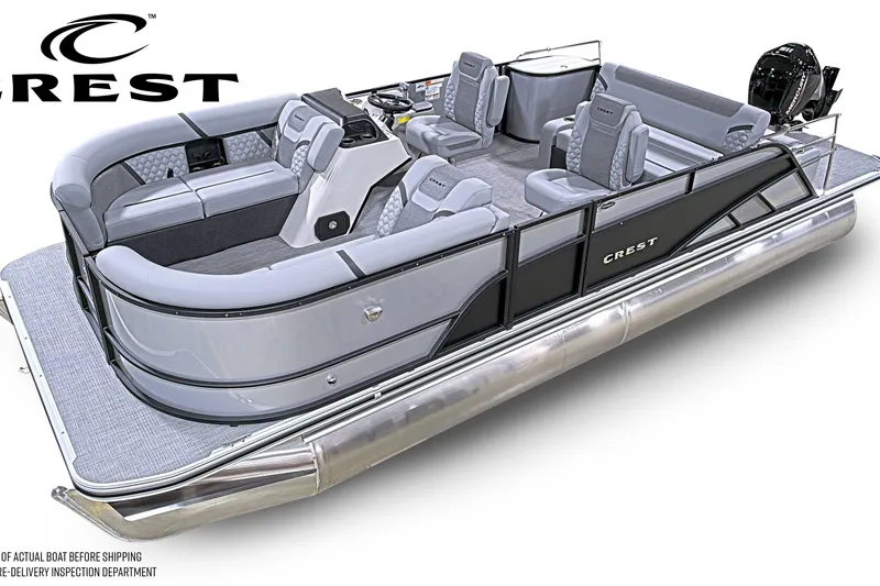The Image of 2026 Crest Conquest 230 SLSC pontoon boat with luxurious seating and modern design. - 0