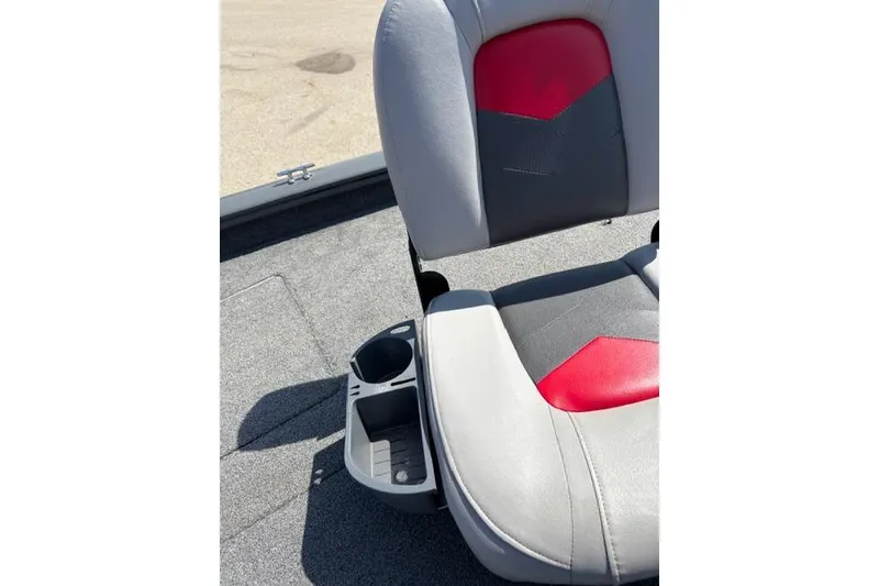 Slide: The Image of 2016 Tracker Pro Team 195 TXW Tournament Edition boat seat with cup holder. - 12