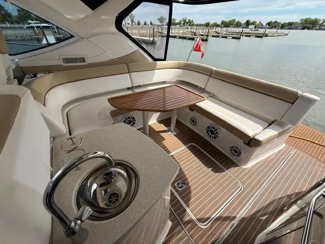 Slide: The Image of 2009 Four Winns V435 yacht with elegant interior at the harbor. - 15