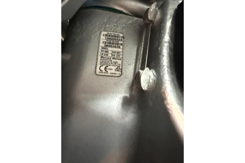 Slide: The Image of Label on 2022 Fountain 34 Center Console boat engine component. - 21