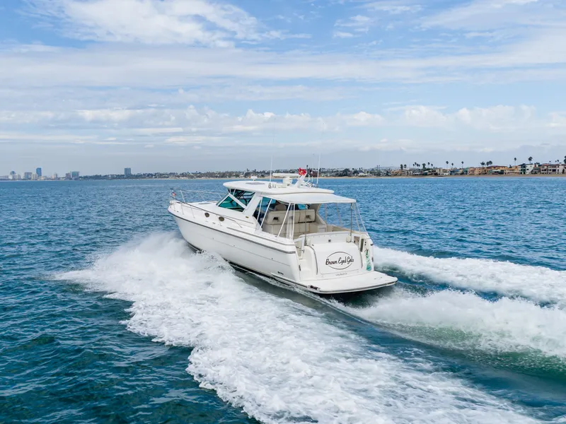 Slide: The Image of 2004 Tiara Yachts 4000 cruising on open sea. - 15