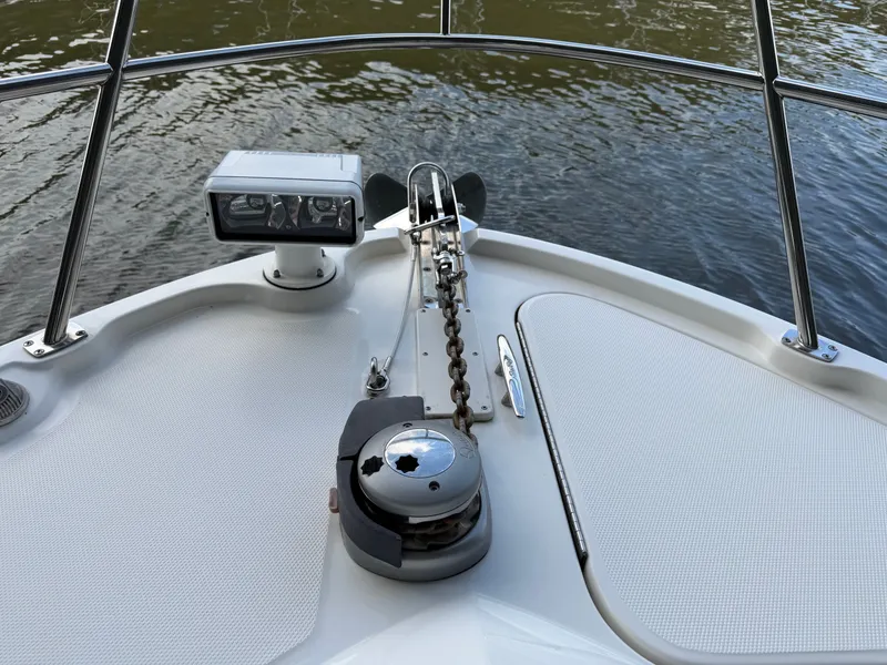 Slide: The Image of Bow of Sea Ray Sundancer 400 with anchor windlass, 2017. - 18