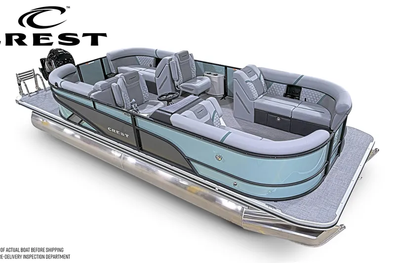 The Image of 2026 Crest Conquest 230 SLC pontoon boat with luxurious seating and modern design. - 0