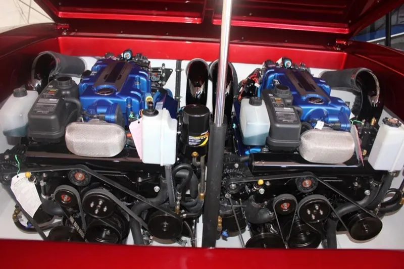 Slide: The Image of 2016 Hustler Slingshot engine bay with dual powerful engines. - 17