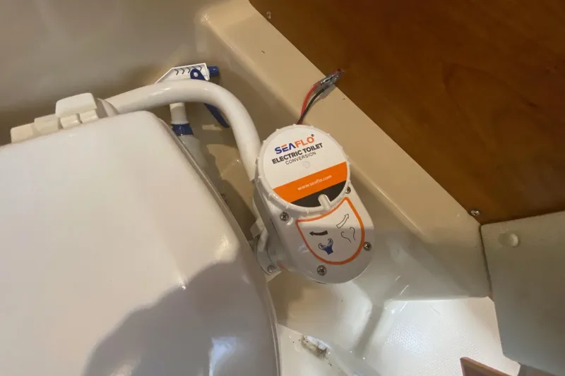 Slide: The Image of Electric toilet system in 2016 Cutwater C-24 boat bathroom. - 21
