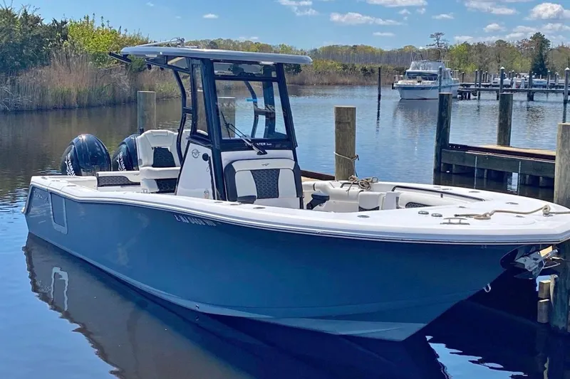The Image of 2024 Tidewater 256 CC Adventure boat docked on a sunny day. - 1