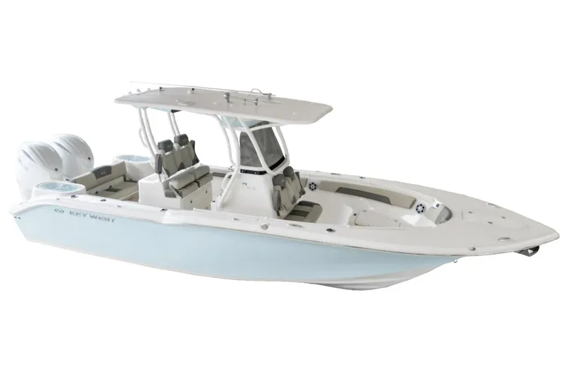 Slide: The Image of Manufacturer Provided Image: 2025 Key West 260 Center Console boat with dual engines and sleek design. - 26