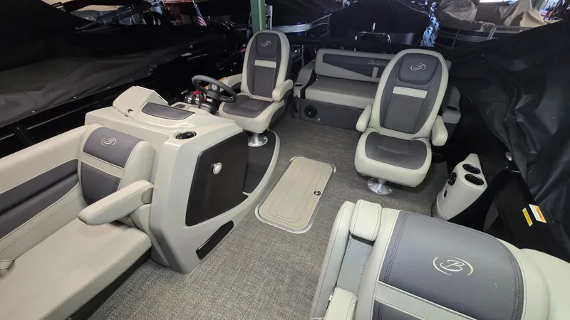 Slide: The Image of Interior of 2024 Barletta CABRIO 22 UC with luxurious seating. - 10