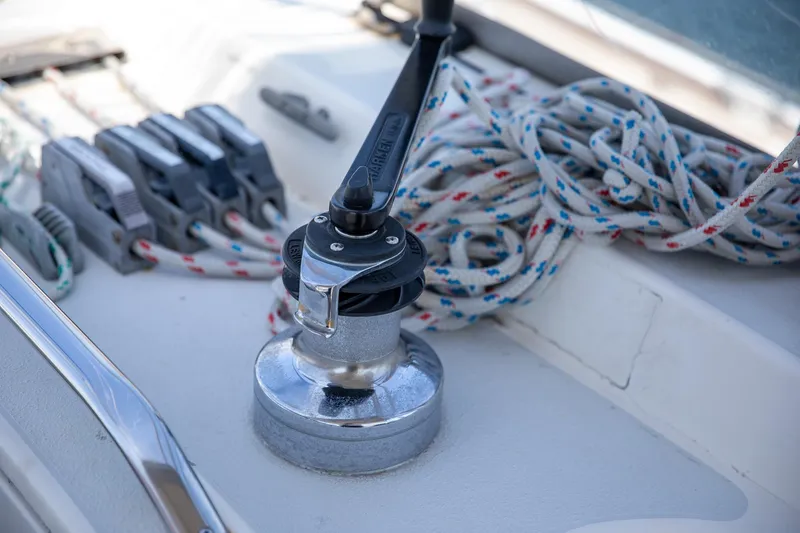 Slide: The Image of Winch and ropes on a 1994 Morgan Catalina 38 sailboat deck. - 10