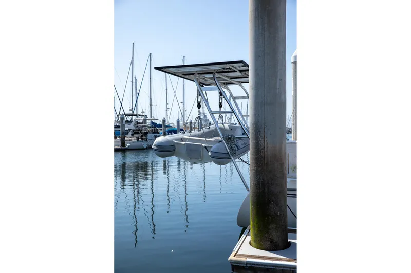 Slide: The Image of Sailboats docked at marina with Morgan Catalina 38, 1994 model, in foreground. - 17