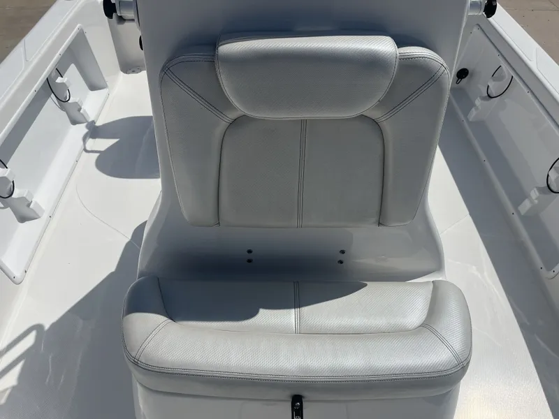 Slide: The Image of 2017 Blue Wave 2300 boat seat with white upholstery. - 20