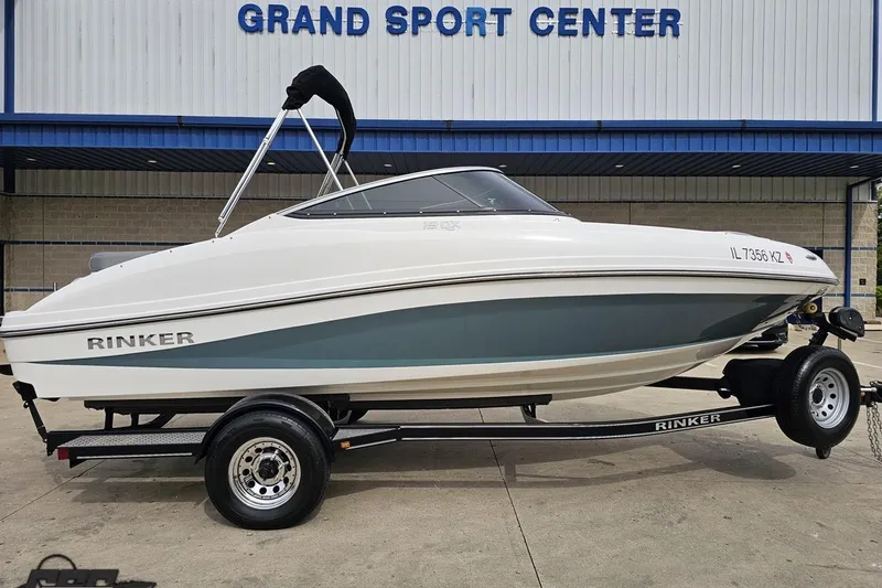 Slide: The Image of 2020 Rinker 19QX BR boat on trailer at Grand Sport Center. - 4
