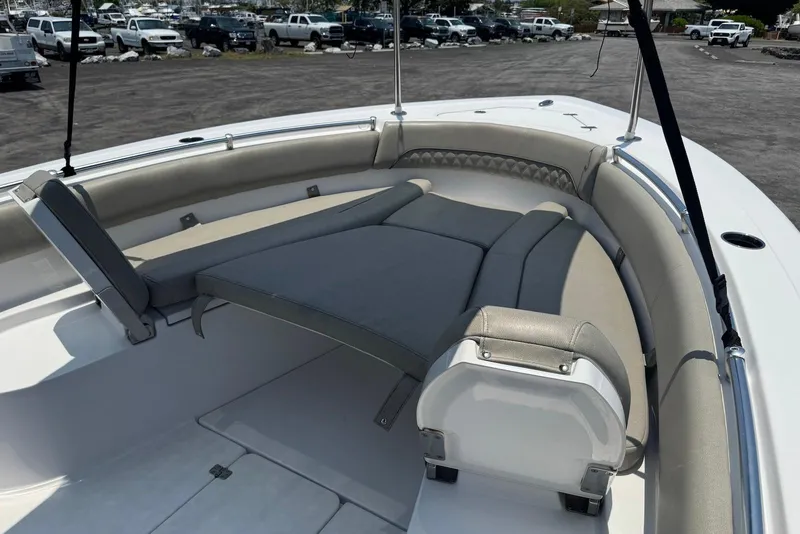 Slide: The Image of 2021 Sportsman Open 282 Center Console boat with spacious seating and sleek design. - 11