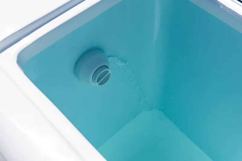 Slide: The Image of Livewell water inlet in 2026 Twin Vee 340 GFX CC boat. - 14