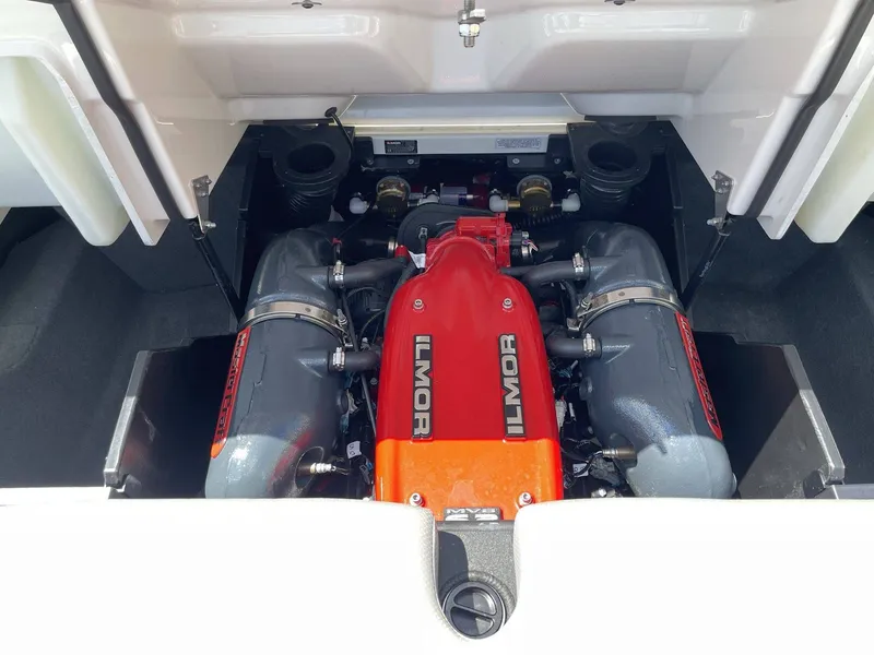 Slide: The Image of 2016 MasterCraft X20 engine compartment with Ilmor engine. - 13