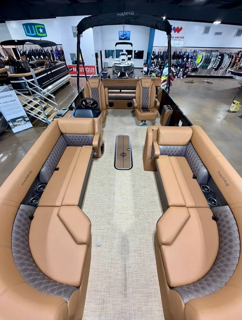 Slide: The Image of Interior of the 2026 Harris Cruiser 230 pontoon boat. - 9