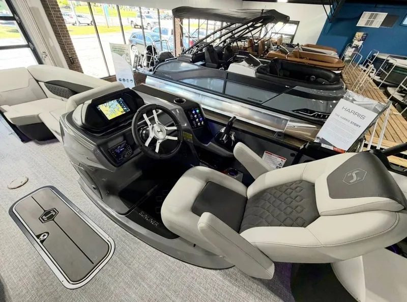 Slide: The Image of Interior of 2026 Harris Sunliner 230 pontoon boat. - 11