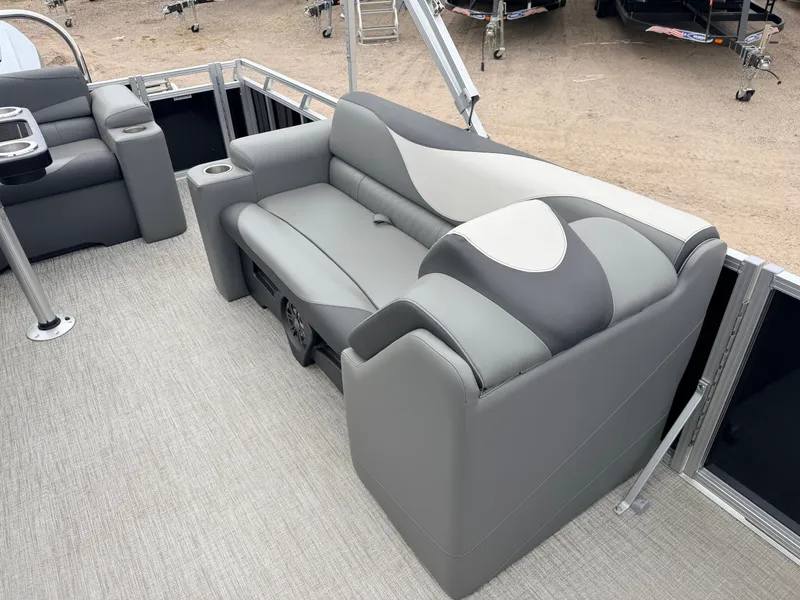 Slide: The Image of 2023 Tahoe LTZ 2385 Elite interior with gray leather seating. - 30