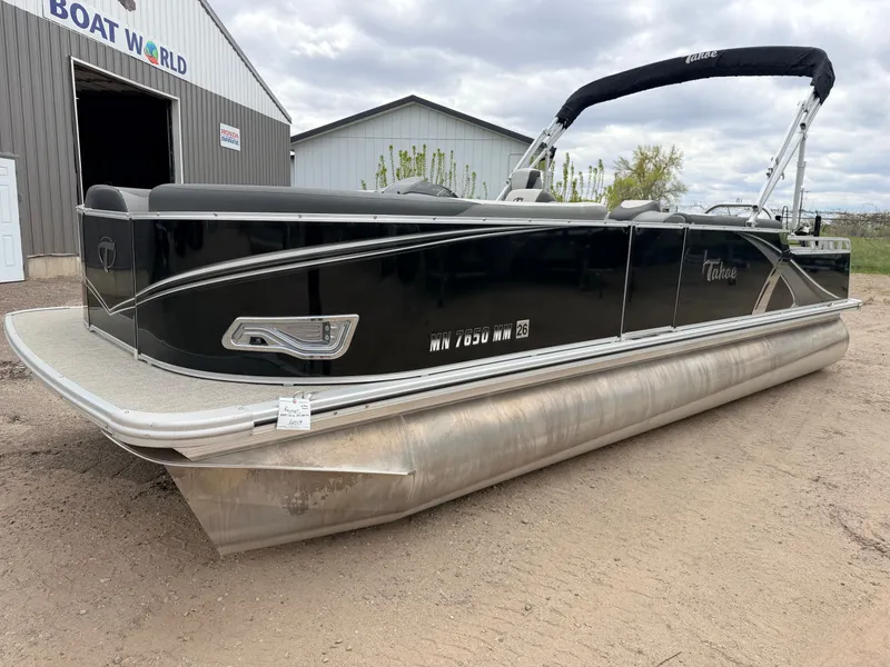 Slide: The Image of 2023 Tahoe LTZ 2385 Elite pontoon boat with Honda 4-stroke engine. - 45