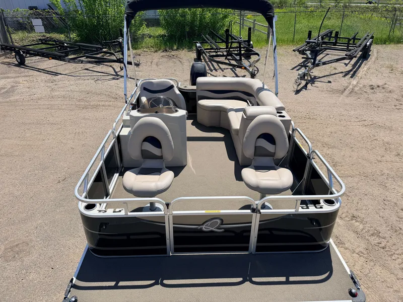 Slide: The Image of 2013 Qwest 7516 Adventure pontoon boat with 40HP Mercury engine. - 10