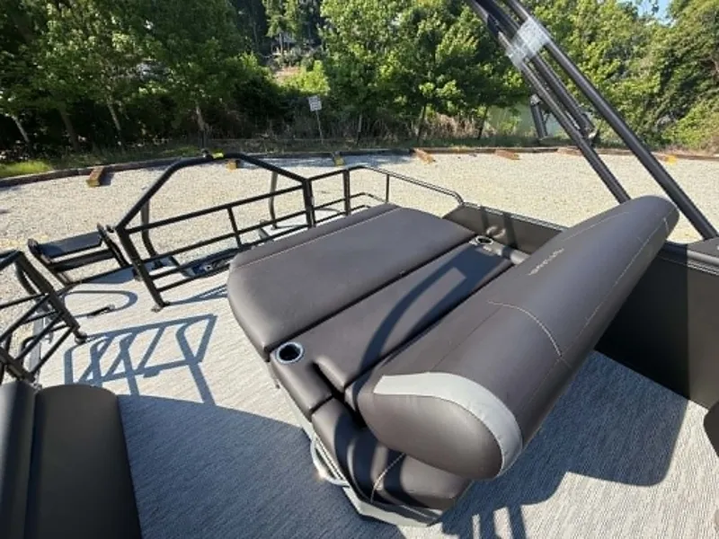 Slide: The Image of 2026 Sylvan X3 CLZ DH pontoon boat with luxurious seating. - 20