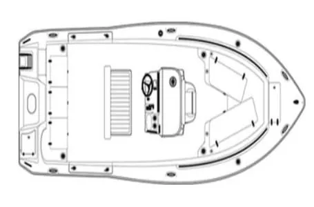 Slide: The Image of Top view of Sea Hunt Ultra 229 boat layout, 2021 model. - 25