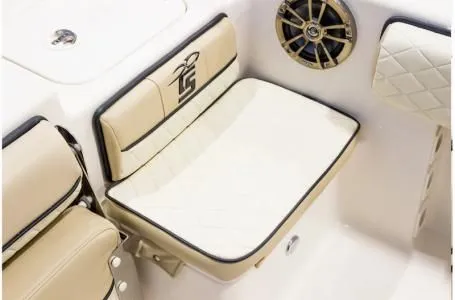 Slide: The Image of Interior of Carolina Skiff 23 Ultra Elite 2023 with beige seating. - 8