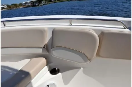 Slide: The Image of Interior view of 2019 NauticStar 2302 Legacy with beige upholstery. - 32