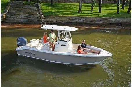 Slide: The Image of 2019 NauticStar 2302 Legacy boat on calm water. - 5