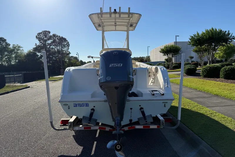 Slide: The Image of 2018 Cobia 220 Center Console boat with Yamaha 250 engine on trailer. - 5