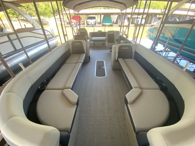 Slide: The Image of Interior of 2024 Harris 250CX pontoon boat. - 14