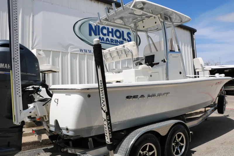 Slide: The Image of 2016 Sea Hunt BX 22 BR boat on trailer at Nichols Marine dealership. - 6