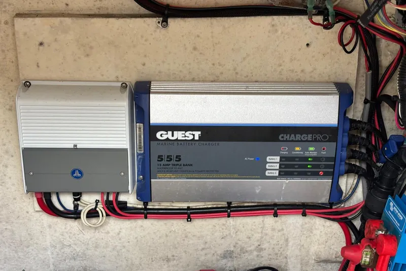 Slide: The Image of Marine battery charger setup on a 2004 Key West 2220 Center Console boat. - 11