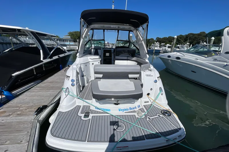 Slide: The Image of 2022 MONTEREY 295 SPORT YACHT TRANSOM VIEW - 1