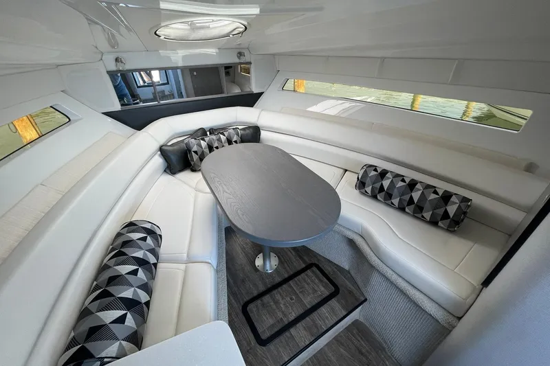 Slide: The Image of V-BERTH WITH ULTRA LUXURY DURABLE SYNTHETIC LEATHER SEATING & POLISHED GELCOAT HEADLINER - 11