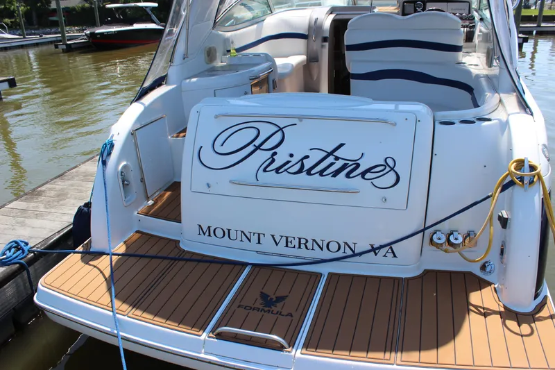 Slide: The Image of 2005 Formula 31 Performance Cruiser docked, named "Pristine," Mount Vernon, VA. - 5
