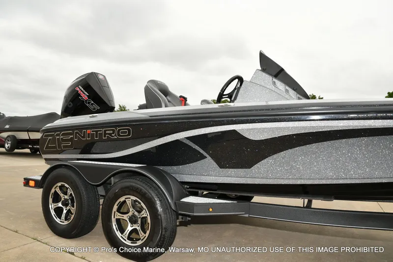 Slide: The Image of 2020 Nitro Z19 Pro boat on trailer, side view. - 17