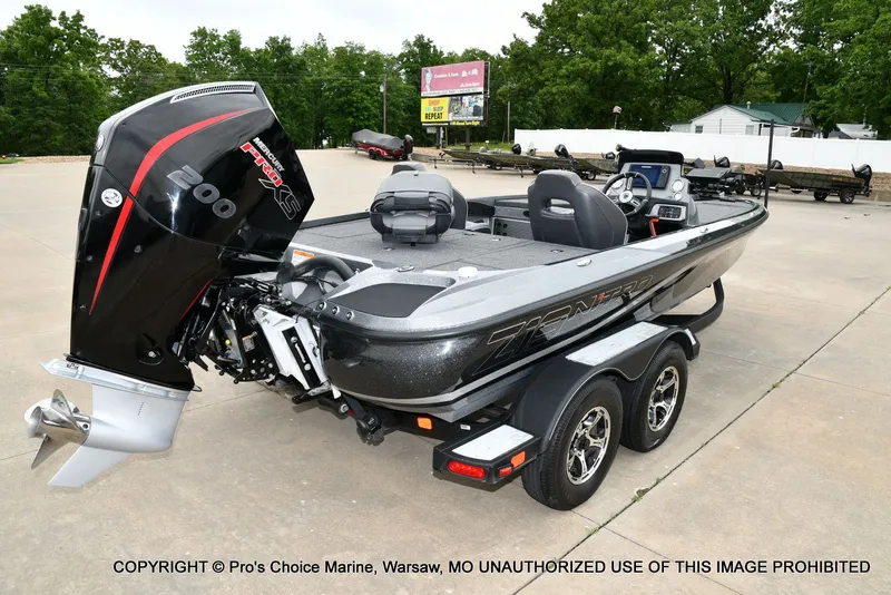 Slide: The Image of 2020 Nitro Z19 Pro boat with Mercury engine on trailer. - 18