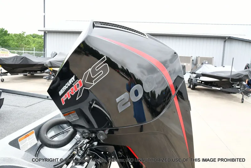 Slide: The Image of Mercury Pro XS 200 outboard motor on Nitro Z19 Pro boat, year 2020. - 23