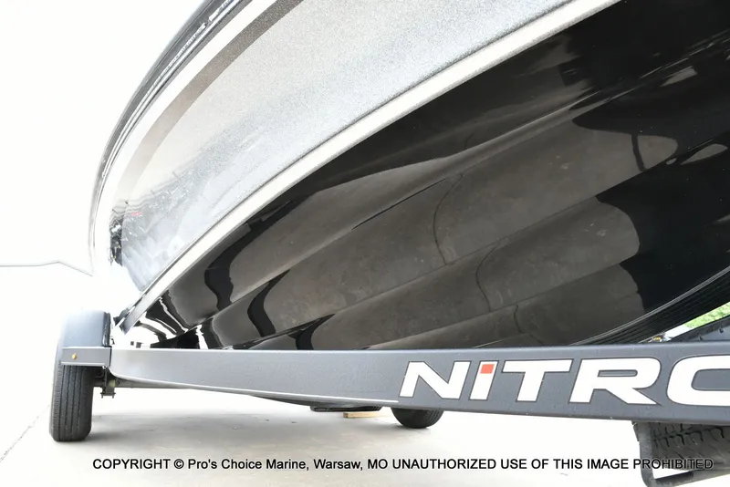 Slide: The Image of Close-up of a 2020 Nitro Z19 Pro boat on a trailer. - 33