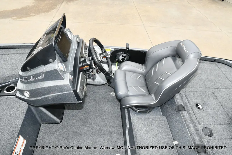 Slide: The Image of Interior of a 2020 Nitro Z19 Pro boat with steering console and seat. - 45