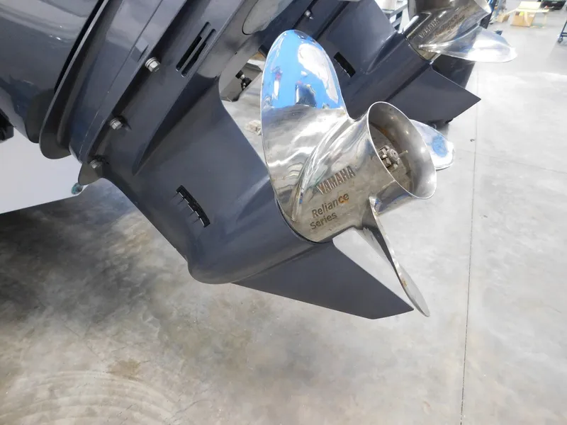 Slide: The Image of Yamaha Reliance Series propeller on Pursuit DC 266 boat, 2022 model. - 9