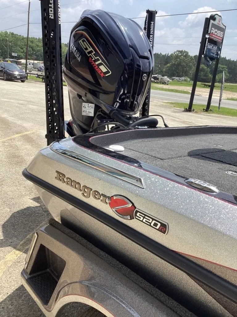 Slide: The Image of Ranger Z520R 2025 boat with Yamaha motor in parking lot. - 19