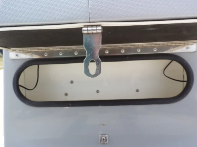Slide: The Image of Close-up of Freedom 14 CHIQUITA 2024 boat cabin latch. - 15