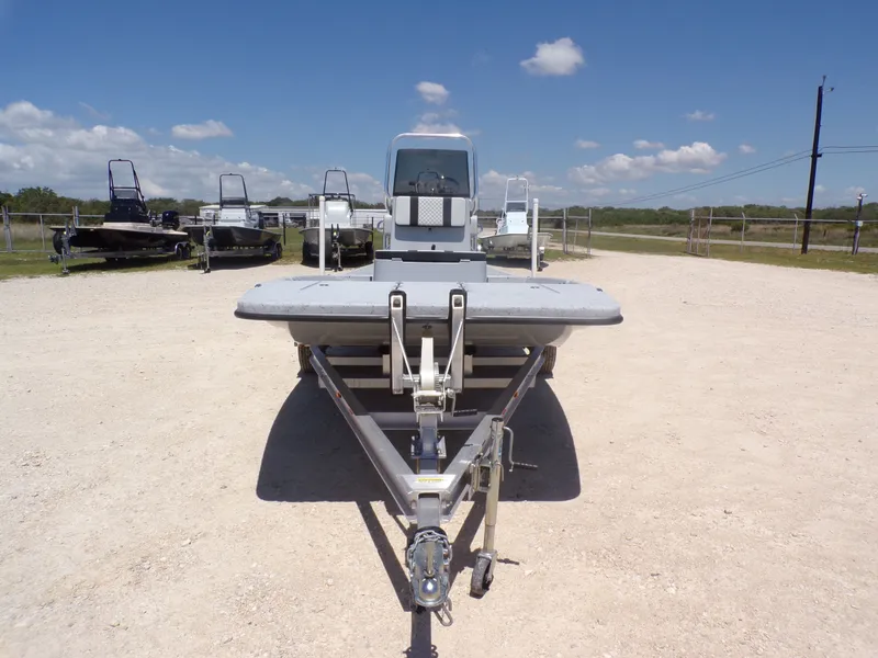 Slide: The Image of 2025 Freedom Eagle 16 boat on trailer under sunny skies. - 11