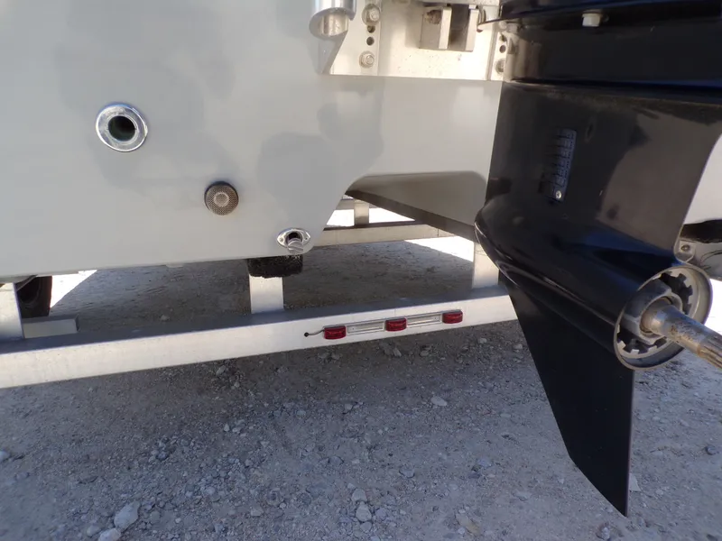 Slide: The Image of Rear view of a 2025 Freedom Eagle 16 boat. - 15