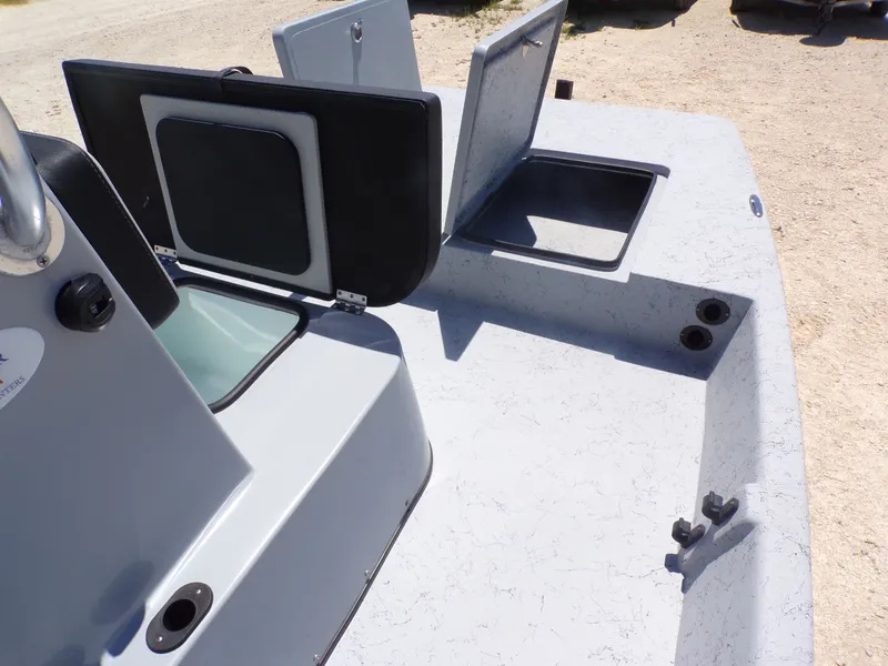 Slide: The Image of Freedom Eagle 16 boat 2025 with open storage compartments. - 19