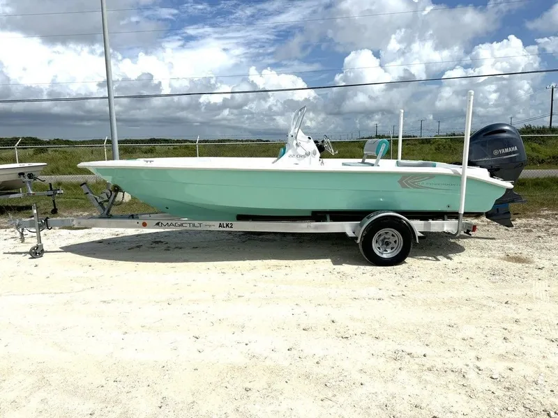 The Image of 2023 K2 Powerboats 22CRS on trailer, side view. - 1